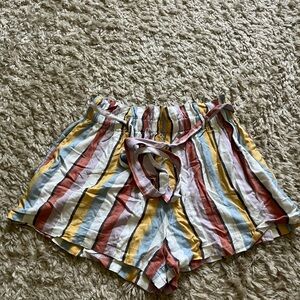 Hollister Multicolor Striped High Waist Shorts